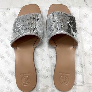 Tory Burch Sequin Embellishments Slides size: 8.5